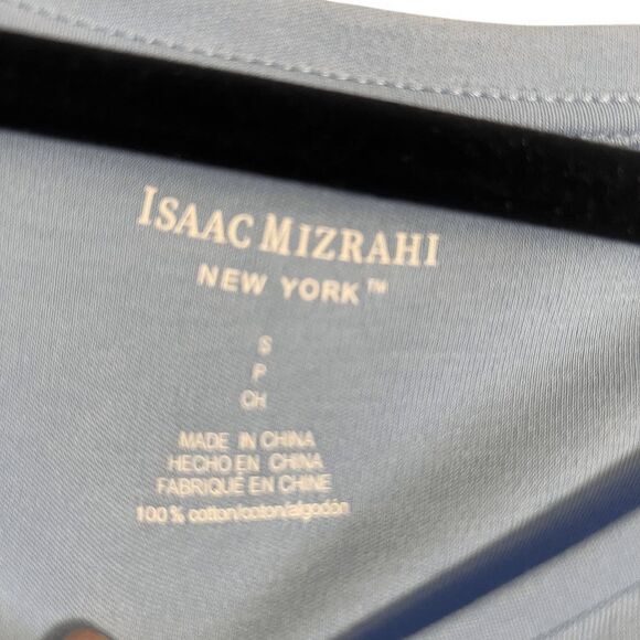 Isaac Mizrahi Womens Top Small Blue 3/4 Sleeve Tunic - Picture 3 of 3